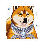 Diamond Shiba Portrait Sticker | Iced Out Shiba Inu | BARKSIDE Diamond Paws | Smirking Dog Sticker