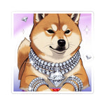 Diamond Shiba Smirk Sticker | Shiba Inu with Chains | BARKSIDE Bling | Confident Dog Sticker