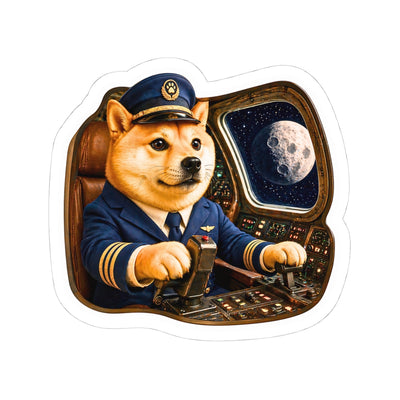 Captain Shiba Sticker | BARKSIDE Cockpit Commander | Space Dog Pilot | Shiba Inu at Controls