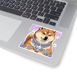 Diamond Shiba Smirk Sticker | Shiba Inu with Chains | BARKSIDE Bling | Confident Dog Sticker