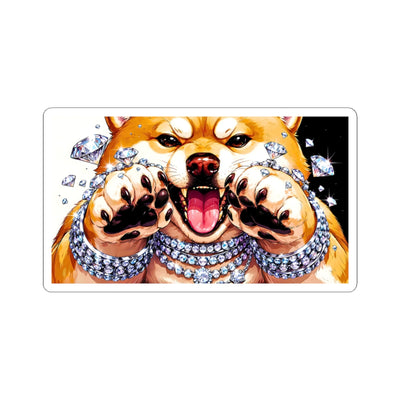 Diamond Paws Attack Sticker | Shiba Inu Paws Up Diamonds | BARKSIDE Bling | Excited Dog Sticker