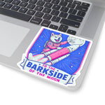 To The Barkside Pink Badge Sticker | Shiba Inu Rocket | Vintage Space Dog | Pink Moon Sticker