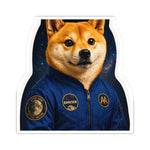 Astronaut Dog Sticker | BARKSIDE Official Portrait | Shiba Inu Space Commander | Blue Suit 4x4
