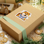 Diamond Shiba Portrait Sticker | Iced Out Shiba Inu | BARKSIDE Diamond Paws | Smirking Dog Sticker