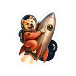Rocket Dog Sticker | Shiba Inu Riding Rocket to Moon | BARKSIDE Space Dog | Funny Astronaut Sticker