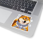 Diamond Shiba Portrait Sticker | Iced Out Shiba Inu | BARKSIDE Diamond Paws | Smirking Dog Sticker